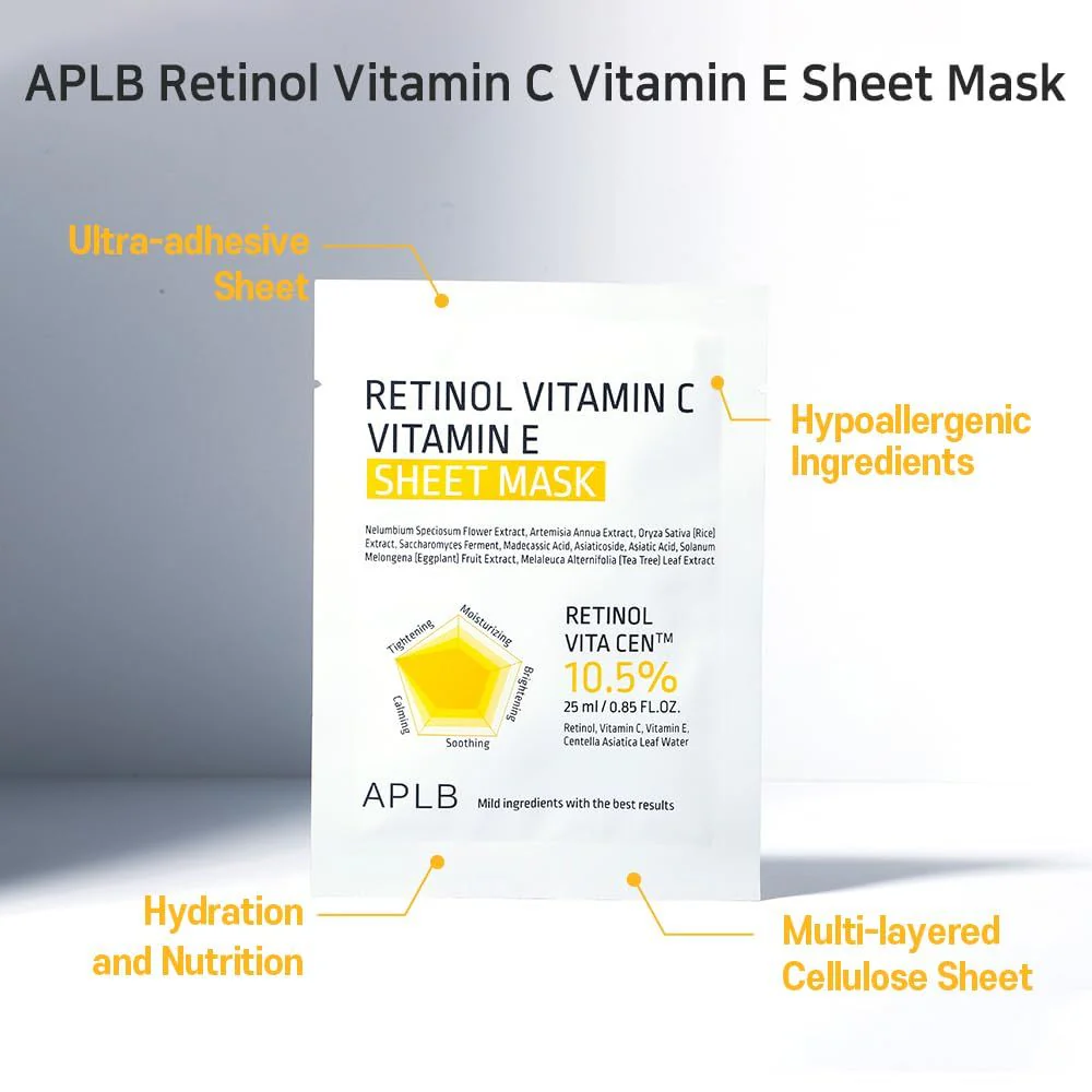 Retinol Vitamin C & E Sheet Mask [25ml] - Image 3