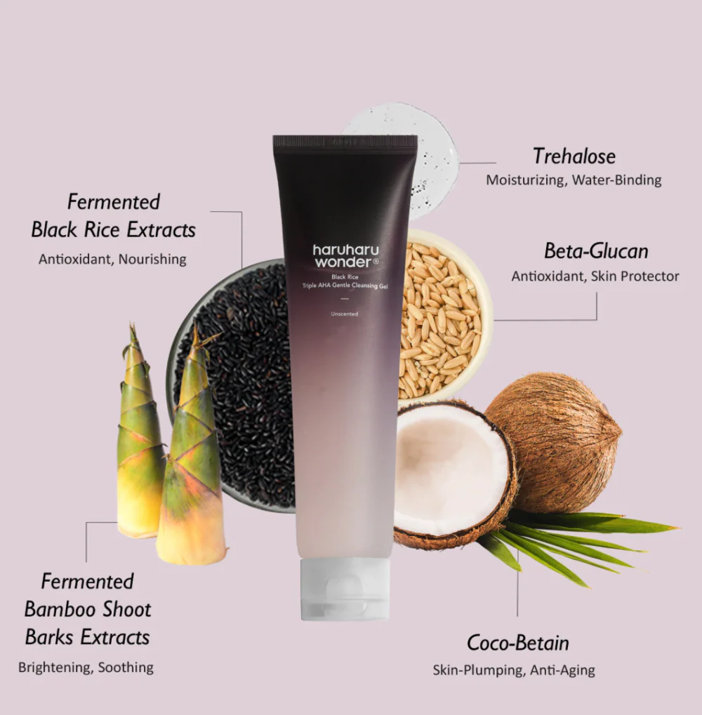 Black Rice Triple AHA Gentle Cleansing Gel [100ml] - Image 3