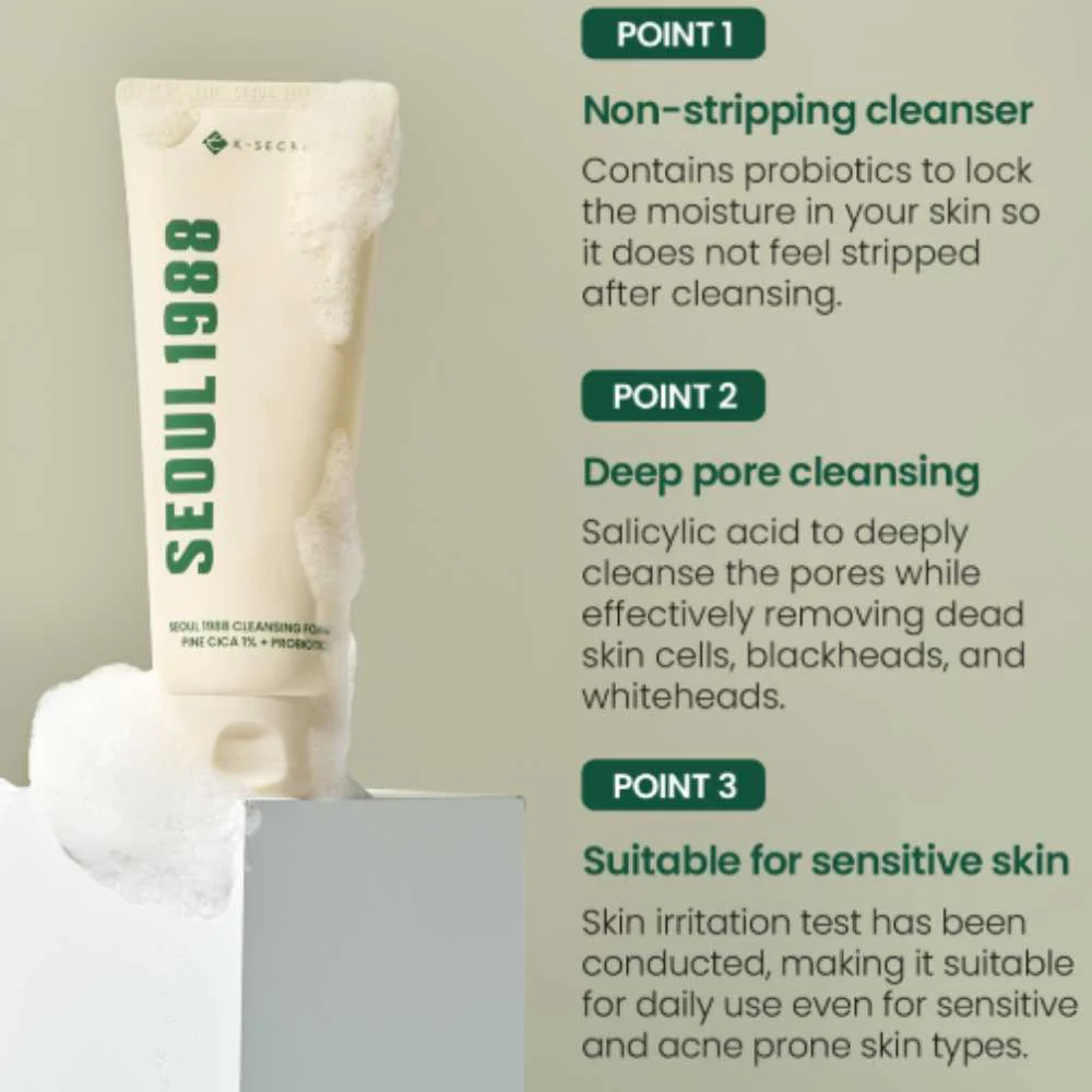 Cleansing Foam: Pine Cica 1% + Probiotics  [150ml] - Image 3