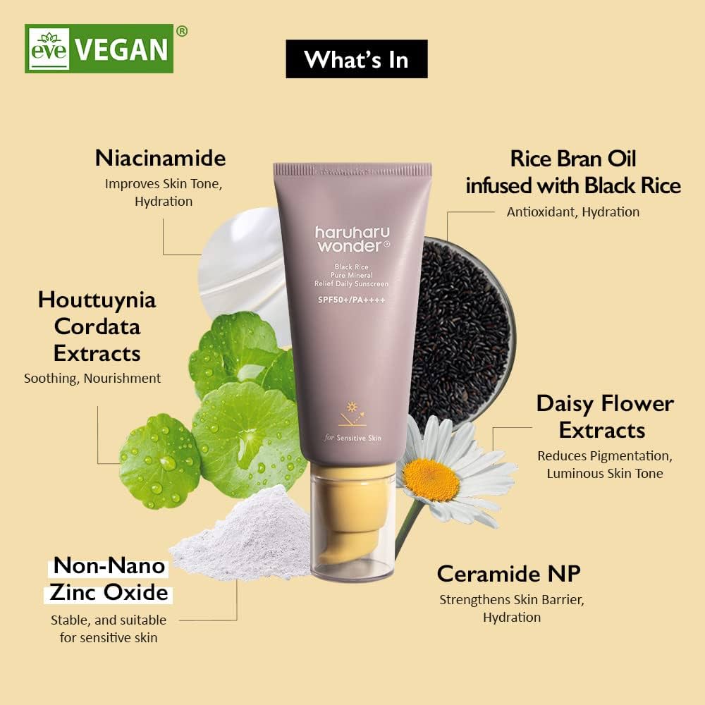 Black Rice Pure Mineral Relief Daily Sunscreen [50ml] - Image 3