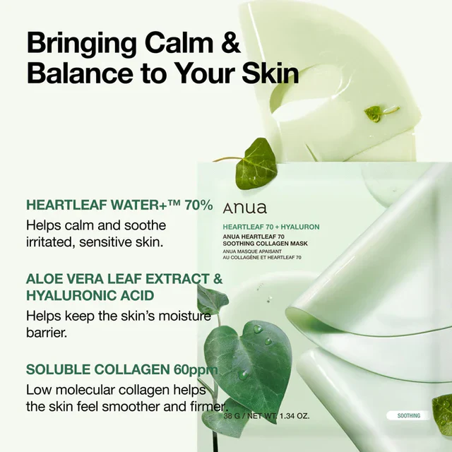 Heartleaf 70 Soothing Collagen Mask [34g] - Image 4