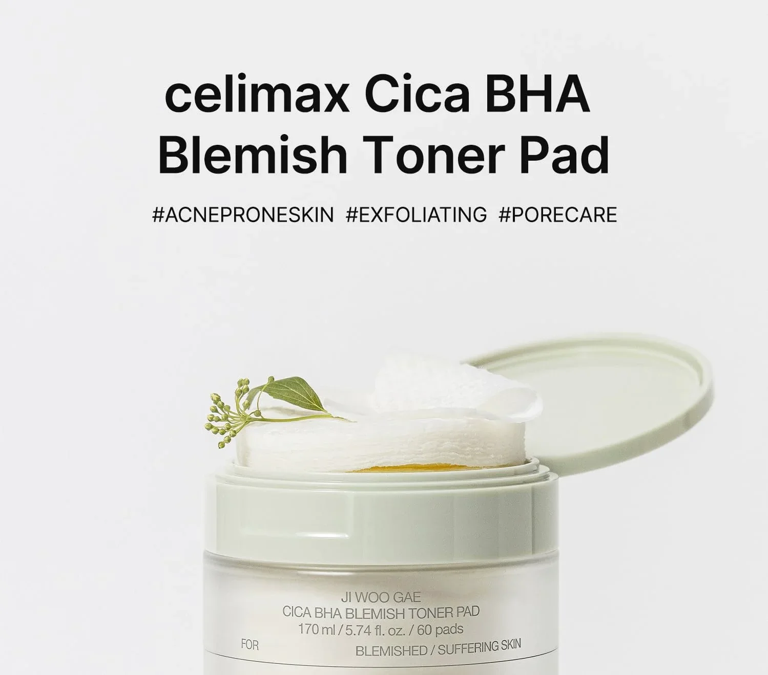 Ji Woo Gae Cica BHA Blemish Toner Pad [60 pcs] - Image 2
