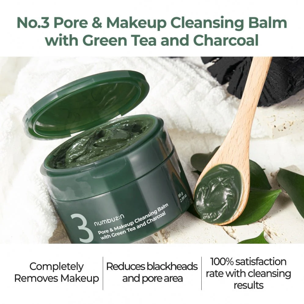 No. 3 Pore & Makeup Cleansing Balm With Green Tea And Charcoal [85g] - Image 3