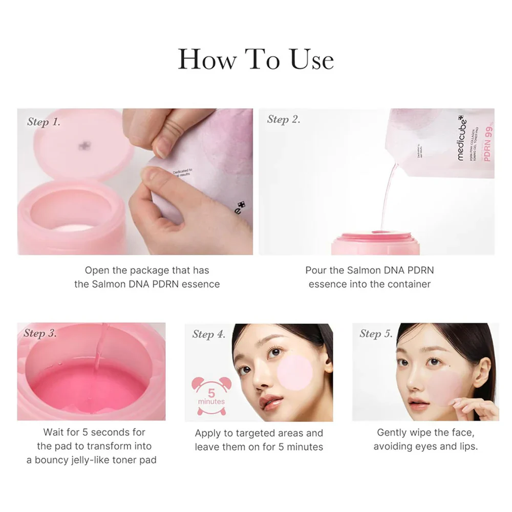 PDRN Pink Collagen Toning Gel Toner Pad [70pcs] - Image 4
