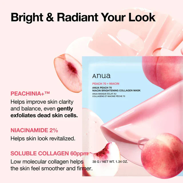 Peach 70 Niacin Brightening Collagen Mask [34g] - Image 3