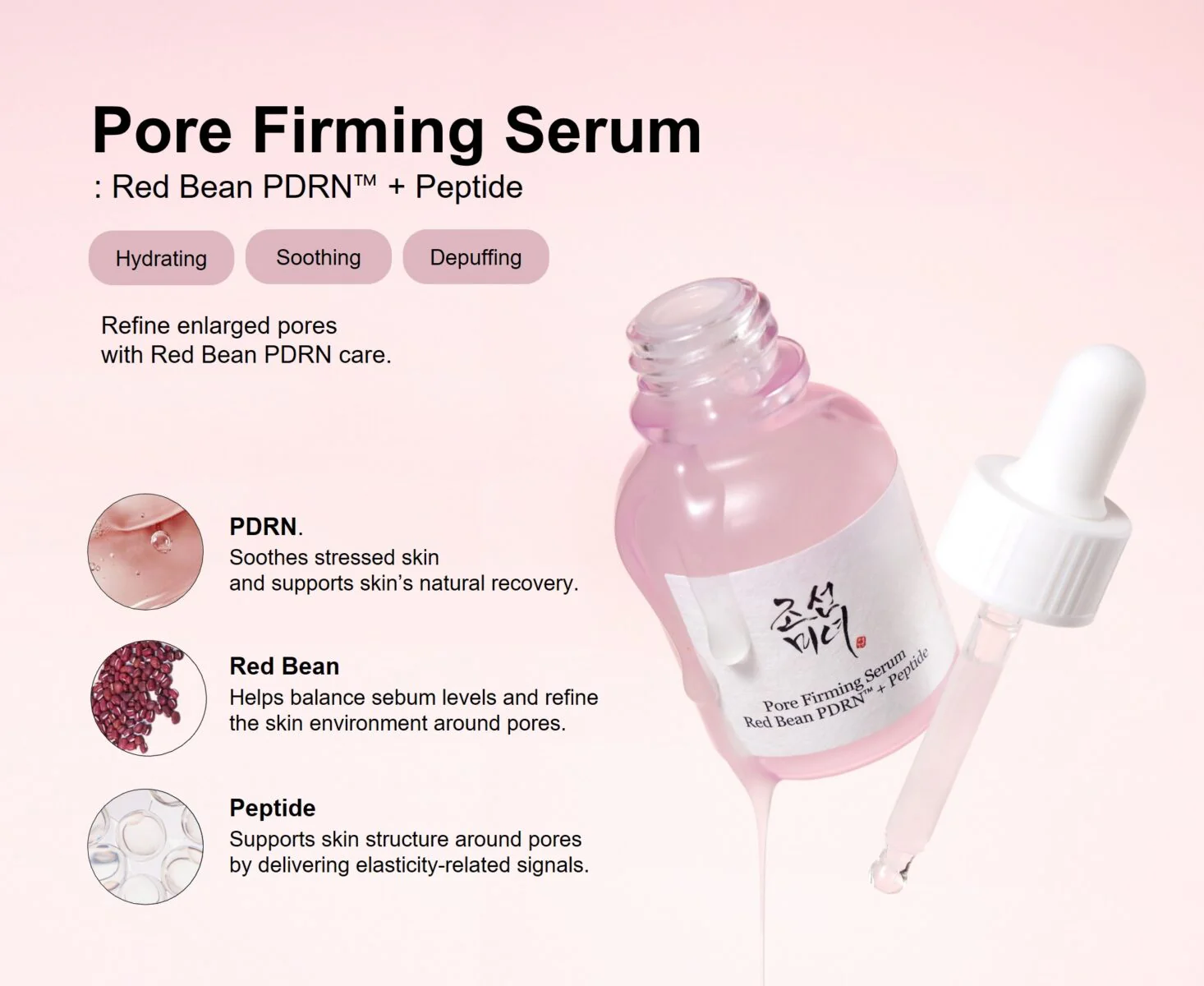 Pore Firming Serum Red Bean PDRN+Peptide [30ml] - Image 4
