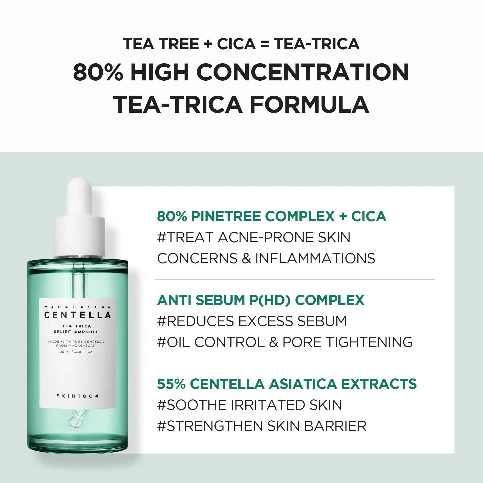 Madagascar Centella Tea-Trica Relief Ampoule [100ml] - Image 5