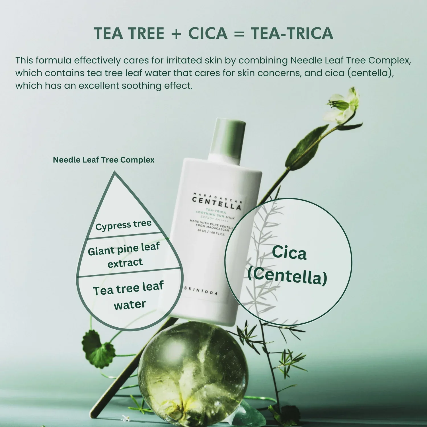 Madagascar Centella Tea-Trica Soothing Sun Milk [50ml] - Image 4