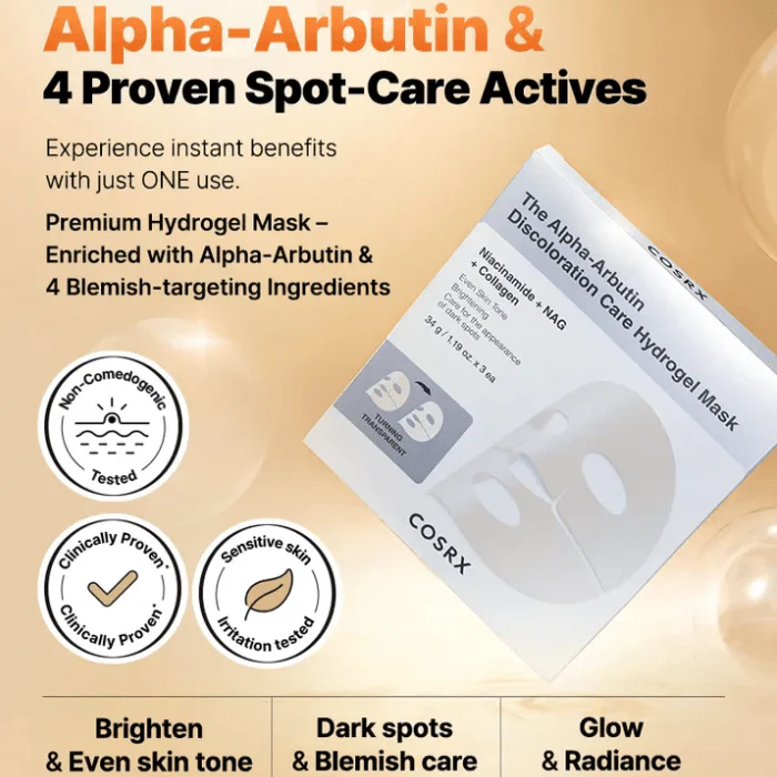 The Alpha-Arbutin Discoloration Care Hydrogel Mask [1pc] - Image 3