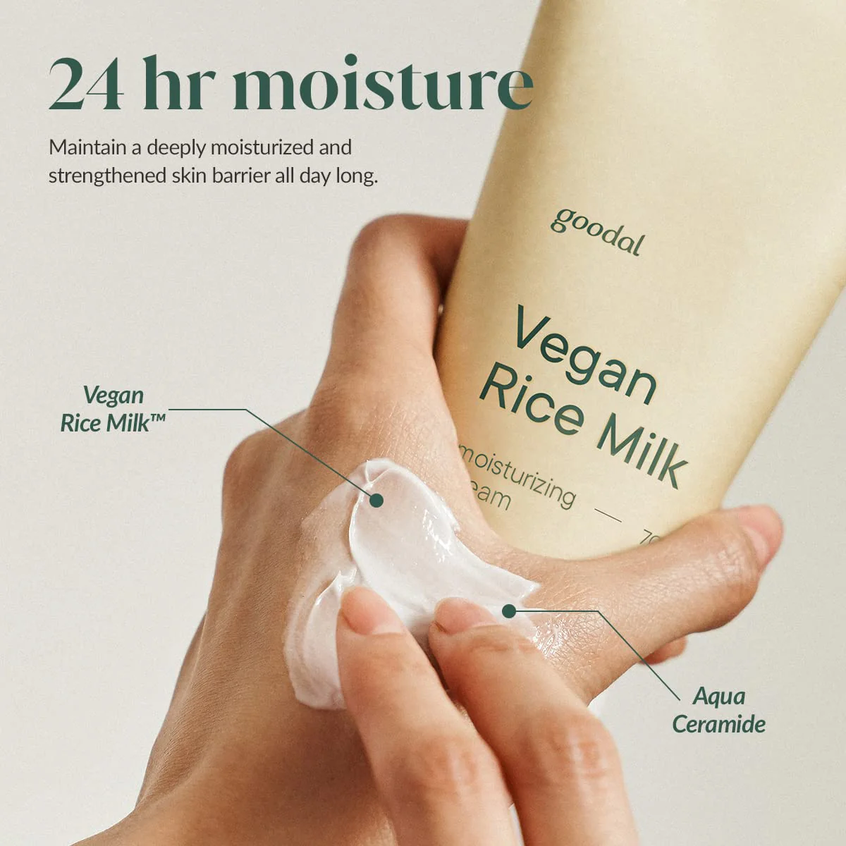 Vegan Rice Milk Moisturizing Cream [70ml] - Image 3